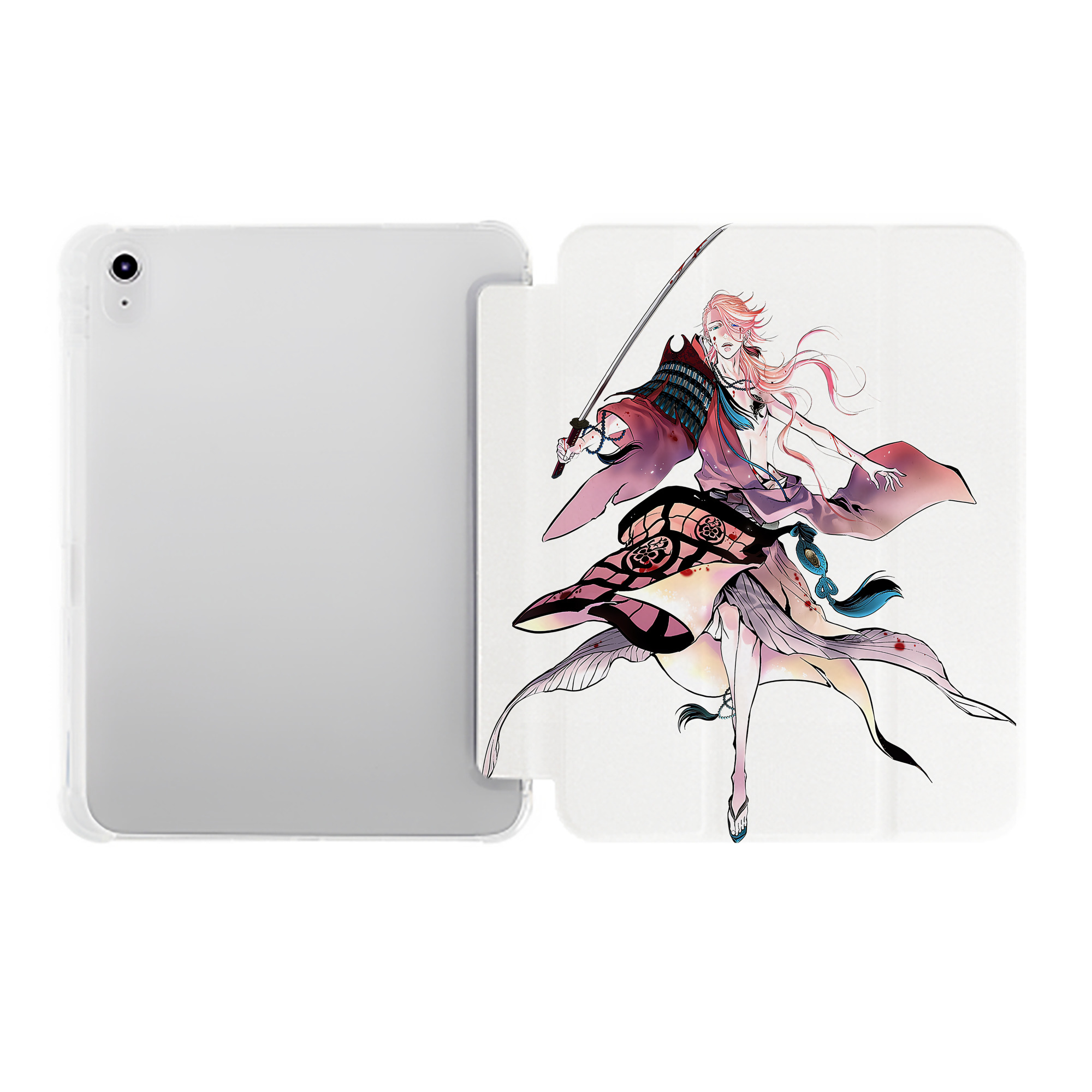 （画像用） 刀剣乱舞 Touken Ranbu IPad ケース ペン収納付き 三つ折りスタンド PUレザー×シリコン 対応機種9.5/10.5/10.9インチ